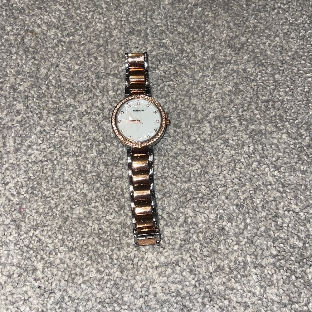 Rose gold and silver watch